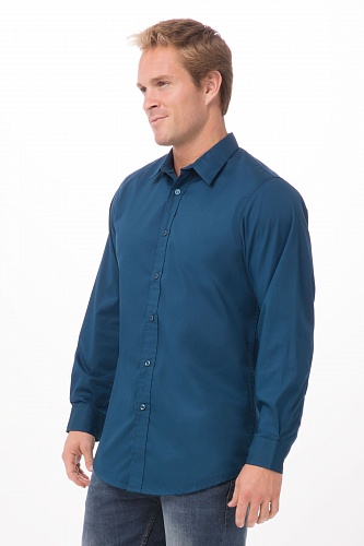 Мужская рубашка официанта SLMNP009 BLU